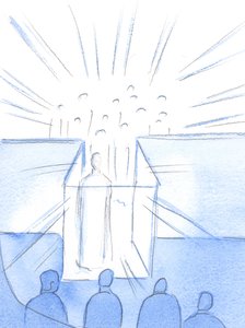 Tabernaakkeli on kuin käytävä taivaaseen, jossa voimme tavata Kristuksen ja hänen pyhimyksensä ja valmistautua taivaaseen elämän lopussa, 2002 (paperilla) tekijältä Elizabeth Wang