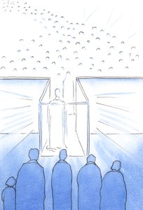 Tabernaakkeli on kuin käytävä taivaaseen, jossa voimme tavata Kristuksen ja hänen pyhimyksensä ja valmistautua taivaaseen elämän lopussa, 2002 (paperilla) tekijältä Elizabeth Wang