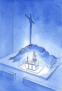 Tämä on Vereni malja: Golgatan uhri esitetään uudelleen jokaisessa messussa, 2001 (paperilla) tekijältä Elizabeth Wang