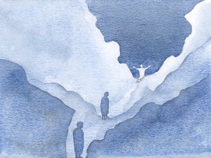 Kerros kerrokselta Kristus ohjasi minut kaikkien kuvien yli kohti Jumalan synkkää maailmankaikkeutta sielussa, 2000 (paperilla) tekijältä Elizabeth Wang