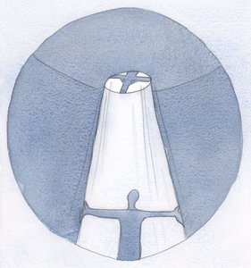 Uhriemme kautta, yhdistettynä Kristuksen uhriin, luodaan kanava, jonka kautta taivaan valo voi vuotaa tarvitseville., 2001 (paperilla) tekijältä Elizabeth Wang