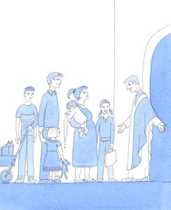 Kutsumuksilla on "siemenviljelys": siellä, missä perheet uskovat ja harjoittavat uskoa, rakastavat Kristusta ja hänen kirkkoaan, tottelevat pastoriaan ja kasvattavat lapsiaan, niin kuin heidän kuuluukin, vaalimaan hengellistä perintöään, 2005 (akvarelli pa tekijältä Elizabeth Wang