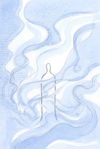 Meidät on kutsuttu kantamaan puhdasta rakkauden tulta, joka on Jumala, jonkun kaltaisemme syleilyssä: Jumalan Poika, Vapahtajamme., 2001 (w/c paperilla) tekijältä Elizabeth Wang