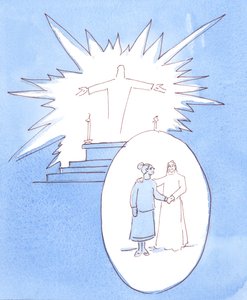 Olemme oikeassa liittyessämme Kristuksen uhraamiseen messussa, mutta me annamme Isälle lisää kunniaa, jos keskeytämme yksityisen rukouksen koko päivän uudistaaksemme uhraamistamme, 2004 (w tekijältä Elizabeth Wang