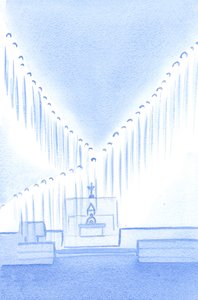 Meidän on hyvä tervehtiä pyhiä enkeleitä, jotka rukoillessa täyttävät pyhäkön, joka on pyhäkkömme, 2002 (paperilla) tekijältä Elizabeth Wang