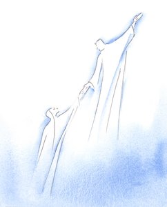 Kun Siunattu Neitsyt Maria saavutti elämänsä lopun, Kristus, hänen rakas Poikansa, nosti hänet kirkkauteen, 2002 (paperilla) tekijältä Elizabeth Wang
