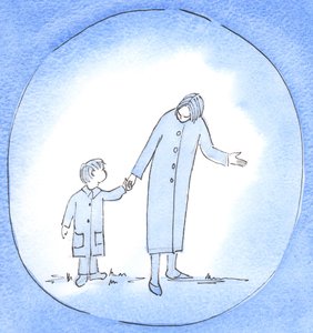 Kun ohjaamme ja autamme apua tarvitsevaa, voimme olla kuin äiti, joka johtaa, opastaa ja rohkaisee pientä lasta, 2003 (paperilla) tekijältä Elizabeth Wang