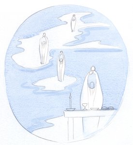 Missä tahansa katolinen pappi tarjoaa messun pyhän uhrin, siellä on Jeesus Kristus, läsnä kansansa kanssa, 2000 (paperilla) tekijältä Elizabeth Wang