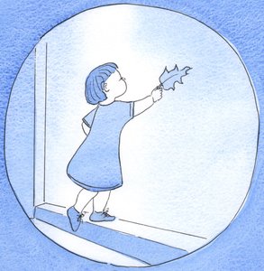 Jokainen, joka lausuu rukouksen kunnioituksella ja rakkaudella, on kuin lapsi, joka tuo kauniin lehden isoisälleen luottamuksessa ja ilossa, 2002 (paperilla) tekijältä Elizabeth Wang