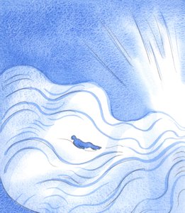 Joka luottaa Jumalaan, ei voi "nähdä" itsensä hukkuvana Jumalan pyhyyteen, vaan olevansa myötätunnon valtamerellä, 2002 (paperilla) tekijältä Elizabeth Wang
