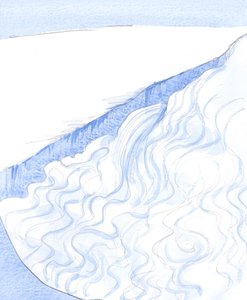 Sielussamme jumalallinen elämä on kuin syvän veden virta, täynnä elämää, valoa ja voimaa, kanavoitumme tahtomme, suostumuksemme kautta., 2001 (w/c paperilla)