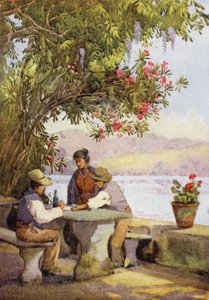 Ravintola (väri litho) tekijältä Ella Du Cane