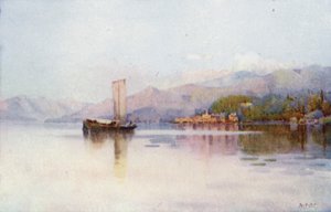 Bellagio, Comojärvi (väri litho) tekijältä Ella Du Cane