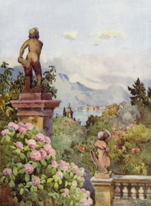 Hortensiat, Isola Bella, Lago Maggiore (väri litho) tekijältä Ella Du Cane