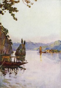 The Point of Bellagio, Comojärvi (väri litho) tekijältä Ella Du Cane