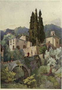 La Madonna della Pace, Como-järvi, kuvitus Richard Bagotin teoksesta Italian järvet