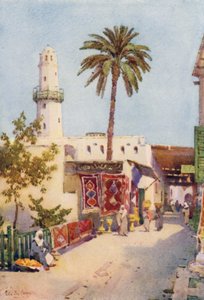 The Bazaar, Assuan (väri litho)
