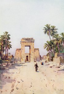 Euergetesin portti, Karnak (väri litho) tekijältä Ella Du Cane