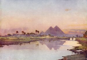 Niili ja pyramidit (väri litho) tekijältä Ella Du Cane