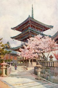 Pagoda, Kyomidzu (väri litho) tekijältä Ella Du Cane
