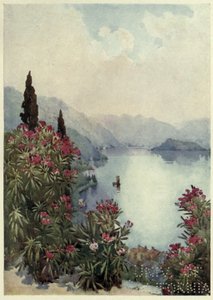 Villa Serbelloni, Lago di Como, kuvitus Richard Bagotin teoksesta "Italian järvet". tekijältä Ella Du Cane