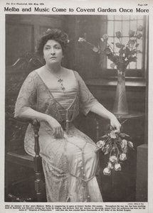 Dame Nellie Melba, australialainen oopperalaulaja (m/w kuva) tekijältä Elliott and Fry Photography Studio