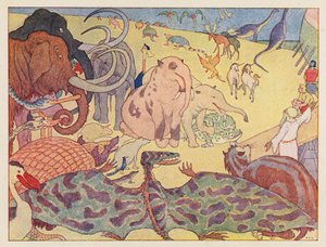 Nooan arkki: Ne, jotka eivät halunneet mennä sisään (värilitografia) tekijältä Elmer Boyd Smith