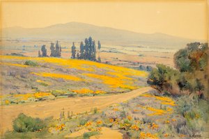Kalifornian kevätmaisema, n. 1920. tekijältä Elmer Wachtel