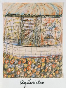 Akvaario (muste ja liitu paperille)