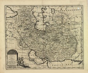 Uusi ja tarkka Persian kartta Safavid- ja Mughal-imperiumin kanssa