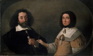 John Tradescant nuorempi ja Hester, hänen toinen vaimonsa, 1600-luvulla tekijältä Emanuel de Critz