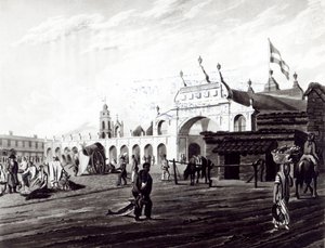 Market Place, kaiverrus Daniel Havell (1785-1826) 1820 tekijältä Emeric Essex Vidal