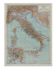 Muinaisen Italian kartta, 1910-luku.