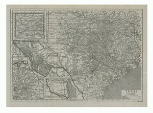 Kartta Texasista, USA:sta, 1910-luku. tekijältä Emery Walker