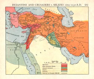 "Byzantine and Crusaders v. Seljuks, noin 1130 A.D.", n. 1915. tekijältä Emery Walker Ltd