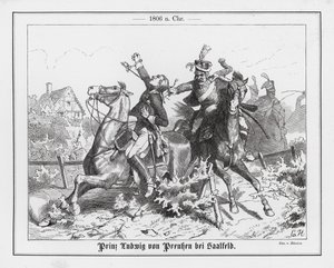 Preussin prinssi Louis Ferdinandinandin kuolema Saalfeldin taistelussa tekijältä Emil Huenten