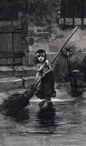 Kohtaus Les Miserablesista, Victor Hugo: Cosette-lakaisu (kaiverrus)