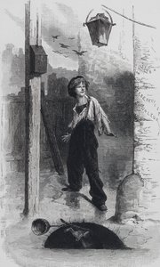 Kohtaus Les Miserablesista, Victor Hugo: Gavroche (kaiverrus)