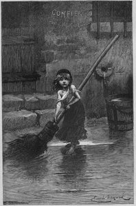 Cosette, kuvitus Victor Hugon teoksesta Les Miserables tekijältä Emile Antoine Bayard