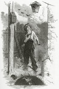 Gavroche, 1800-luku (bw-kaiverrus) tekijältä Emile Antoine Bayard