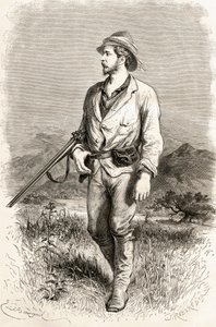 Sir Henry Morton Stanley, kuvitus teoksesta "The World in the Hands", J. Robertin kaivertama, julkaistu 1878 tekijältä Emile Antoine Bayard