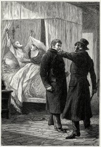 Victor Hugo "" Les Miserables"": Jean Valjean, joka rikastui Monsieur Madeleinen nimellä, tekee hyvää hänen ympärillään. Mutta hänen vihollisensa poliisitarkastaja Javert epäilee hänen henkilöllisyyttään ja päätyy pidättämään hänet, kun taas Fantine (Coset