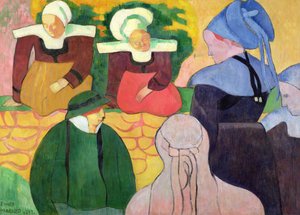 Bretonilaiset naiset seinällä tekijältä Emile Bernard