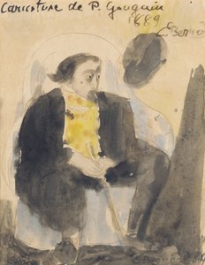Karikatyyri Paul Gauguinista, 1889 tekijältä Emile Bernard