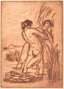 Vedessä seisova pariskunta tekijältä Emile Bernard