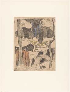 Kolme bretonilaista naista ja lehmää Otsikkopainos: Émile Bernard, Bretonneries, 1889 Bretonnes ja vache Breton naiset (sarjan nimi) Bretonnes (sarjan nimi esineellä) tekijältä Emile Bernard