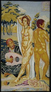 Geborduurd taulukko; Kaksi uimaria tekijältä Emile Bernard