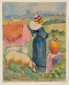 Nainen ja kannu [vedos a] tekijältä Emile Bernard
