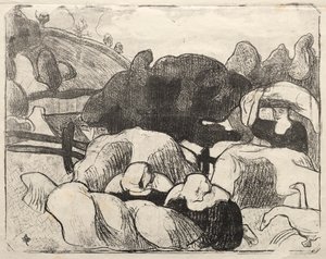 Les Bretonneries: Bretonilaiset naiset heinäsuovasta tekijältä Emile Bernard