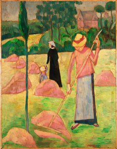 Nainen haravan kanssa ... (öljy kankaalle) tekijältä Emile Bernard